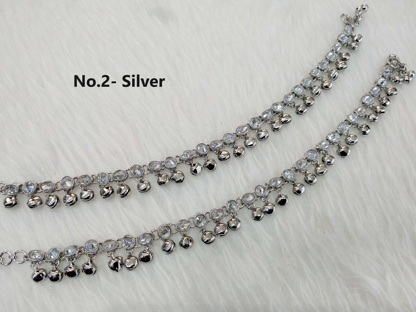 Anklets Foot Pair Bracelet Silver Indian Payal Jhanjar Jewellery Jewellery