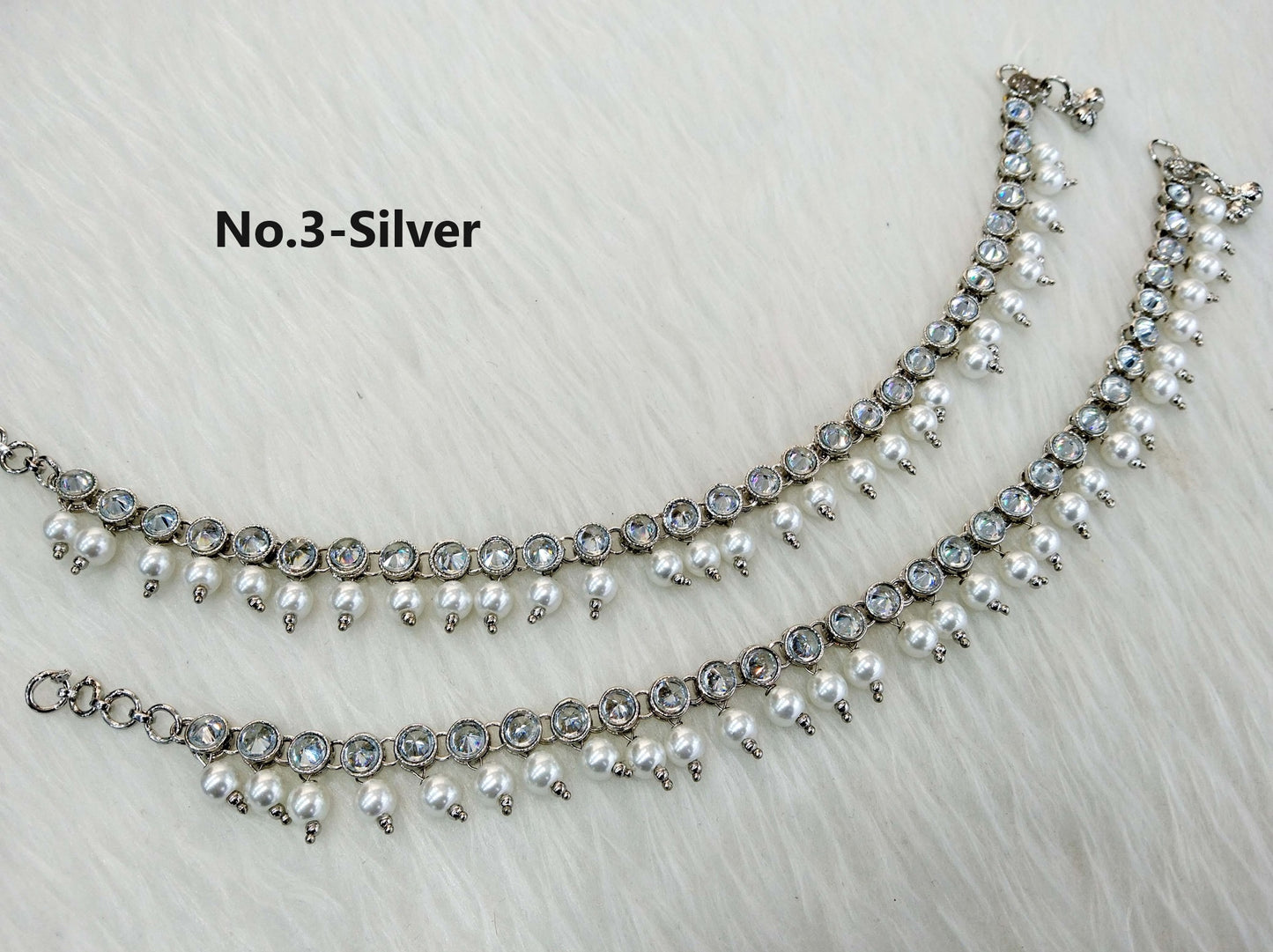 Anklets Foot Pair Bracelet Silver Indian Payal Jhanjar Jewellery Jewellery