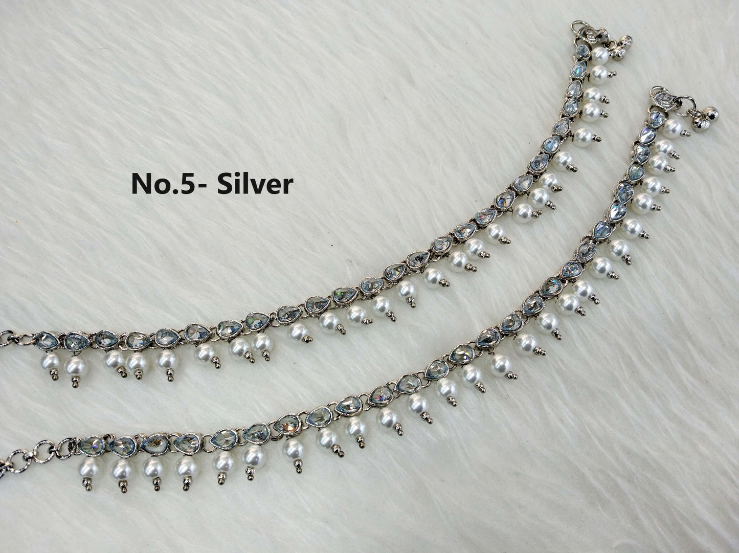 Anklets Foot Pair Bracelet Silver Indian Payal Jhanjar Jewellery Jewellery