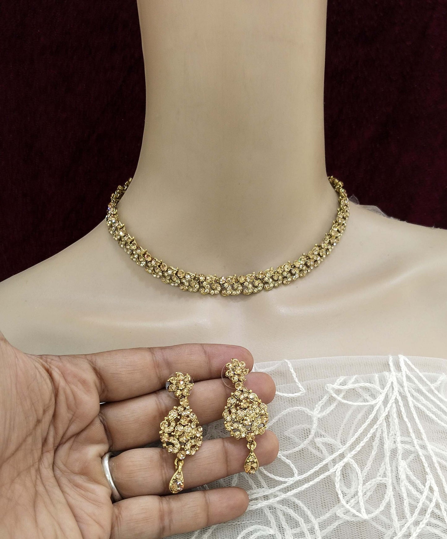 Antique Gold Jewellery Necklace Jewellery Set /Antique dark gold finish Jewellery virat necklace set  Online