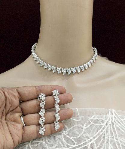 Silver necklace Set/ Silver Indian Bridal necklace set virat Jewellery