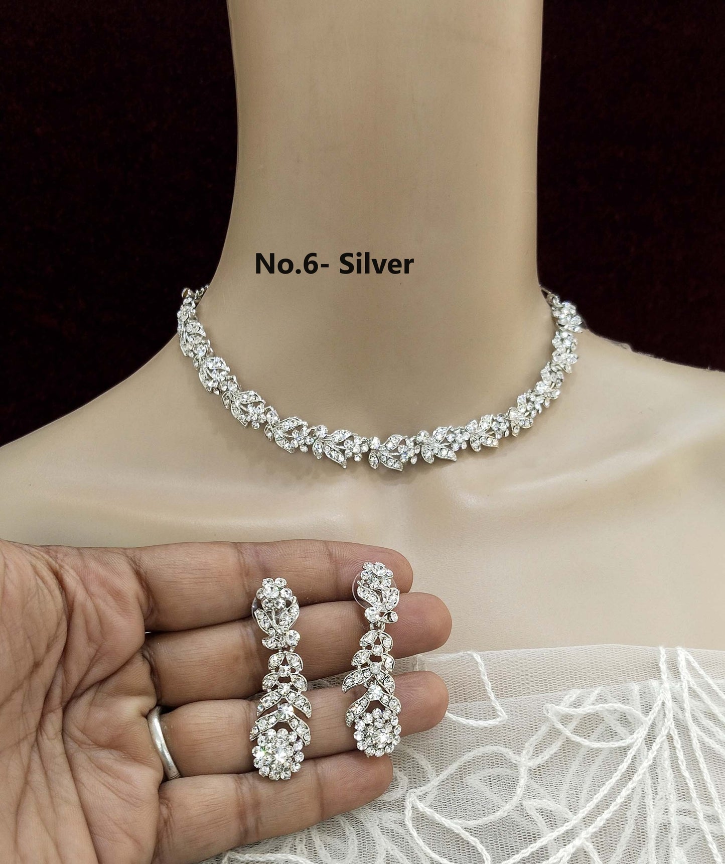 Silver necklace Set/ Silver Indian Bridal necklace set virat Jewellery