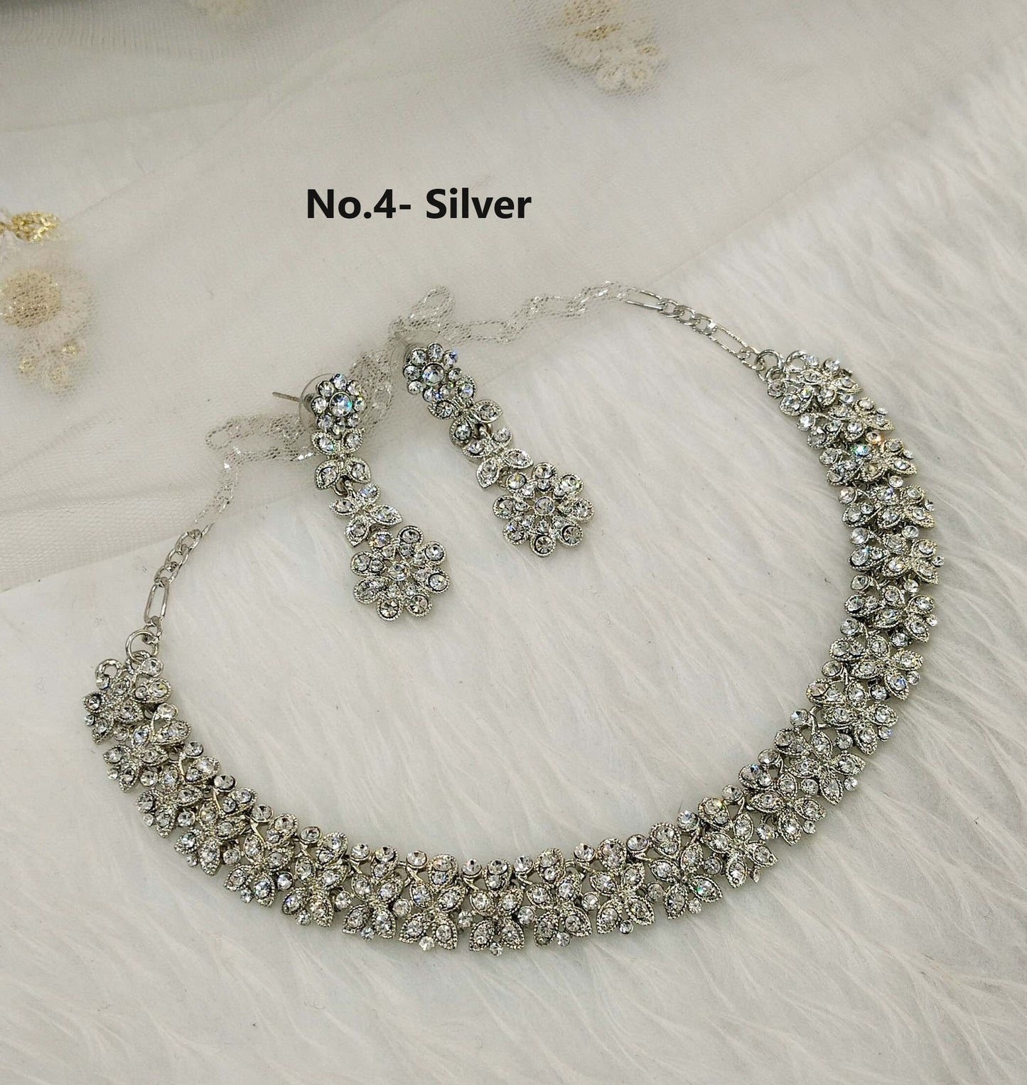 Silver necklace Set/ Silver Indian Bridal necklace set virat Jewellery
