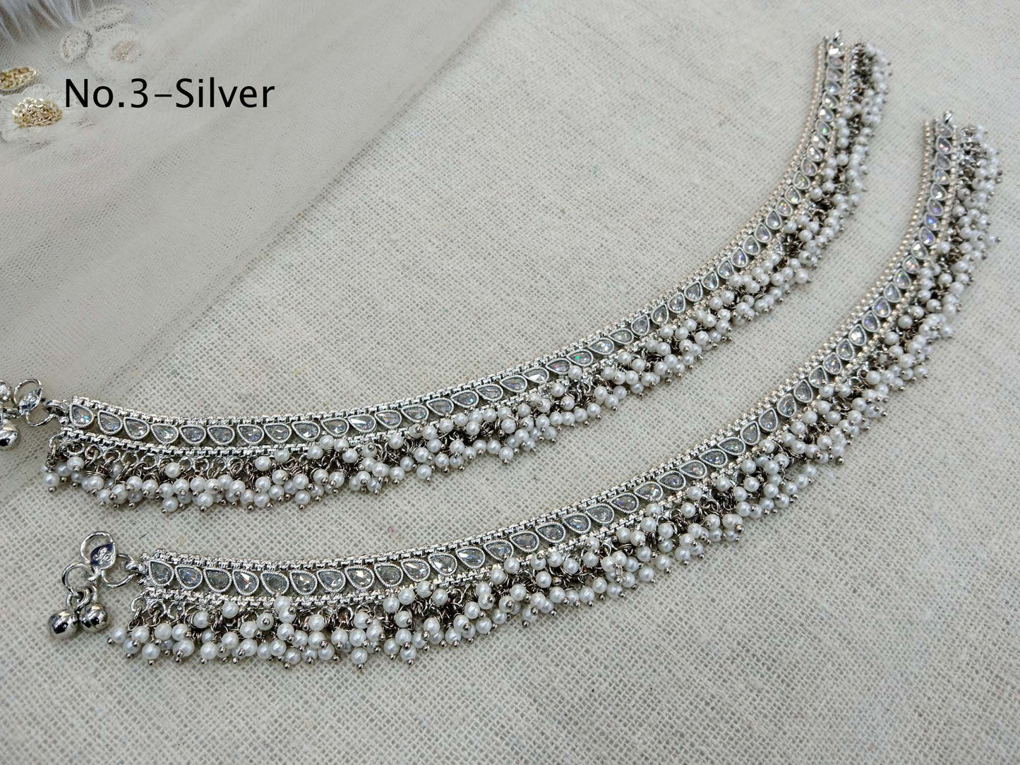 Anklets Foot Pair Bracelet Silver Indian Payal Jhanjar Jewellery Jewellery