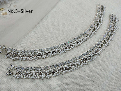 Anklets Foot Pair Bracelet Silver Indian Payal Jhanjar Jewellery Jewellery