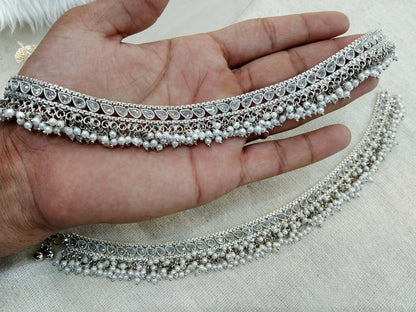 Anklets Foot Pair Bracelet Silver Indian Payal Jhanjar Jewellery Jewellery