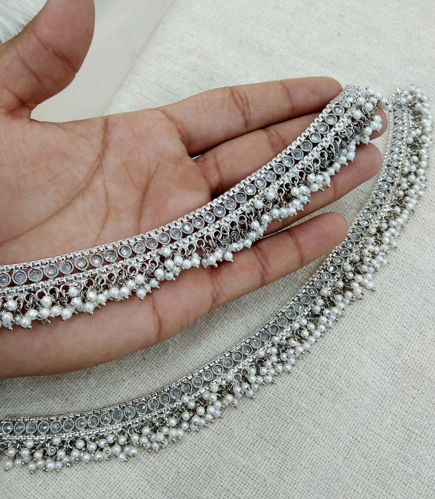 Anklets Foot Pair Bracelet Silver Indian Payal Jhanjar Jewellery Jewellery