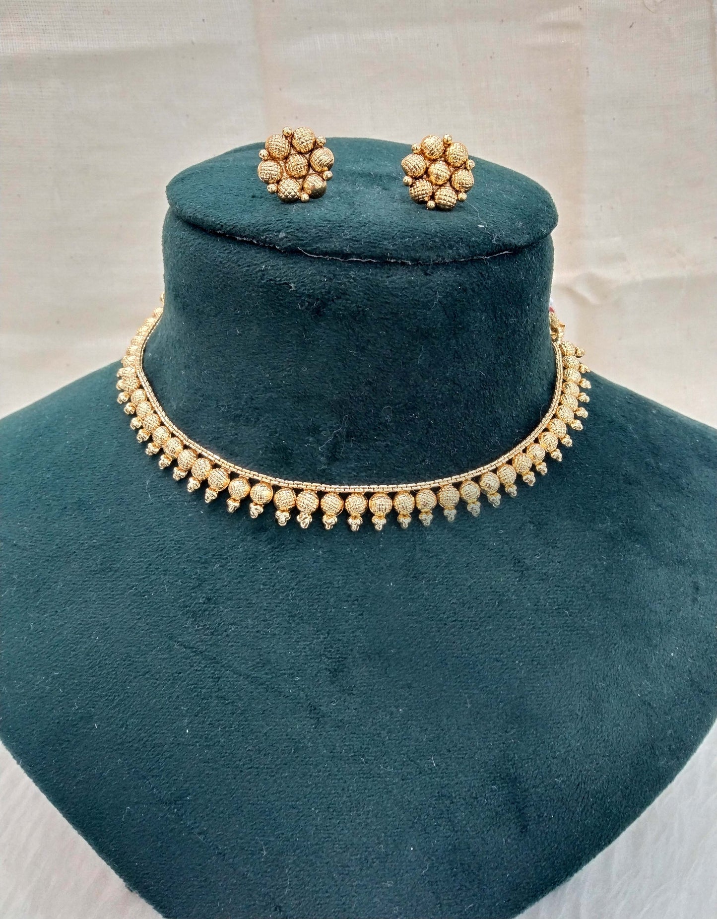 Indian Polki  Jewellery Gold  Necklace Set/ Bollywood Style Gold Finish South Indian pooja Jewellery