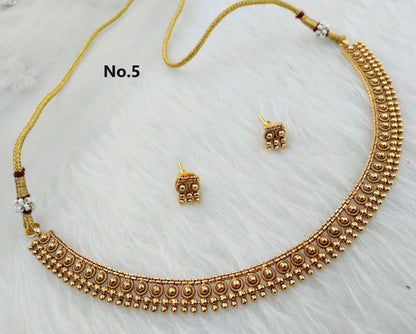 Indian Polki   Jewellery Gold  Necklace Set/ Bollywood Style Gold Finish South Indian pooja Jewellery