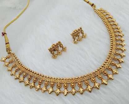 Indian Polki  Jewellery Gold  Necklace Set/ Bollywood Style Gold Finish South Indian pooja Jewellery