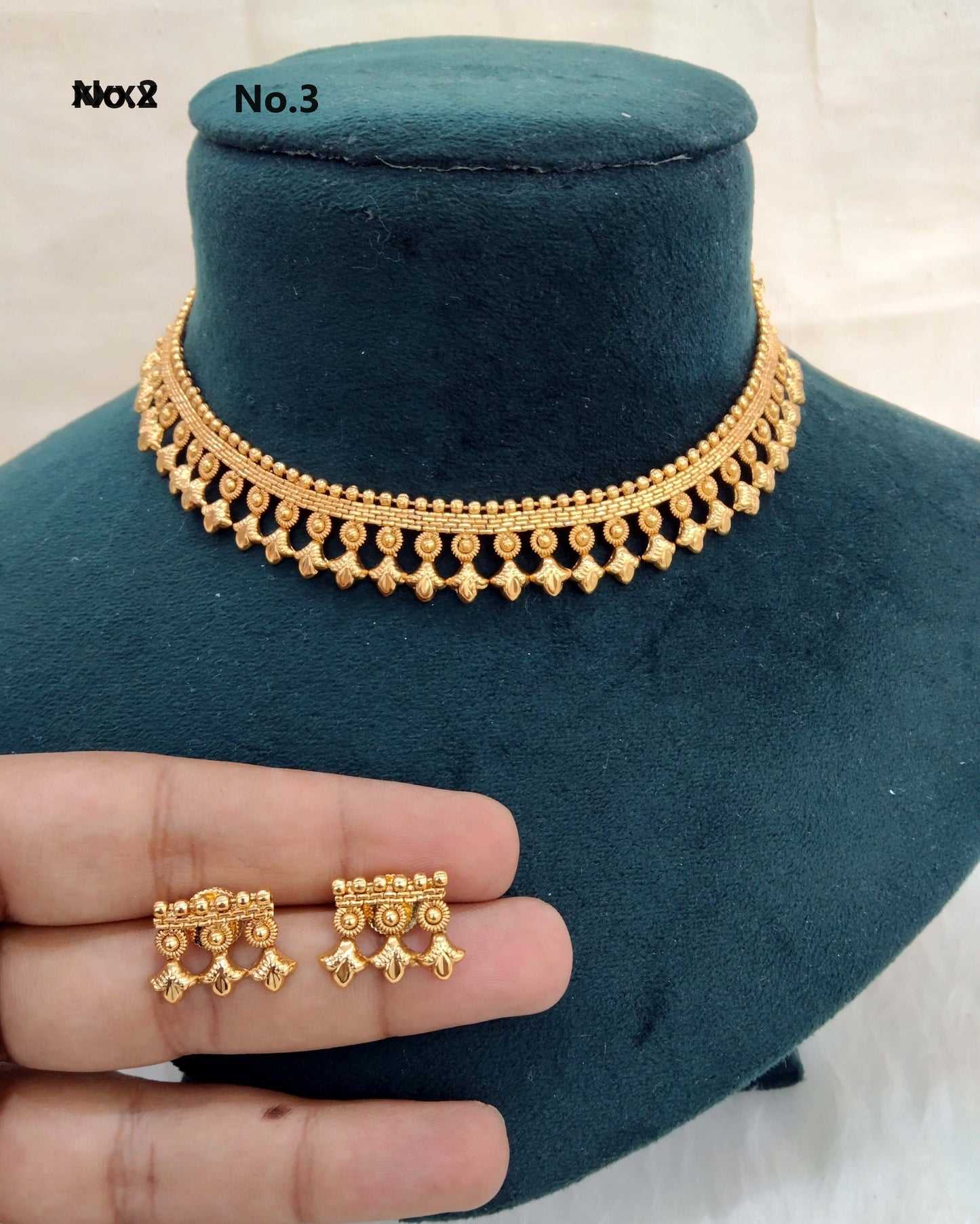 Indian Polki  Jewellery Gold  Necklace Set/ Bollywood Style Gold Finish South Indian pooja Jewellery