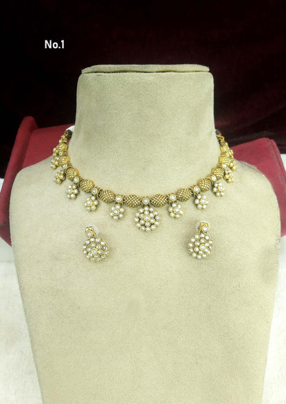 Gold necklace Jewellery Set/ gold polki necklace Indian global Jewellery