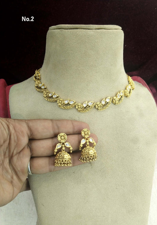 Gold necklace Jewellery Set/ gold polki necklace Indian global Jewellery