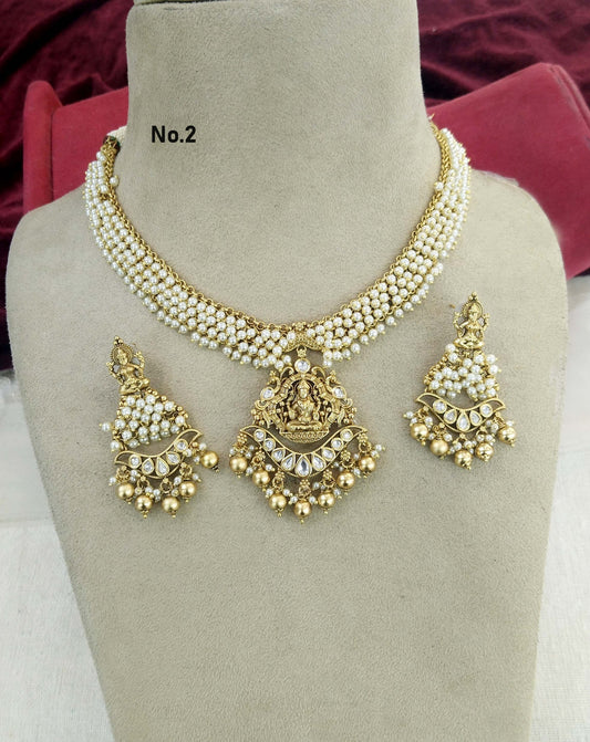 Gold Necklace Jewellery Set/ gold polki necklace set Indian global Jewellery