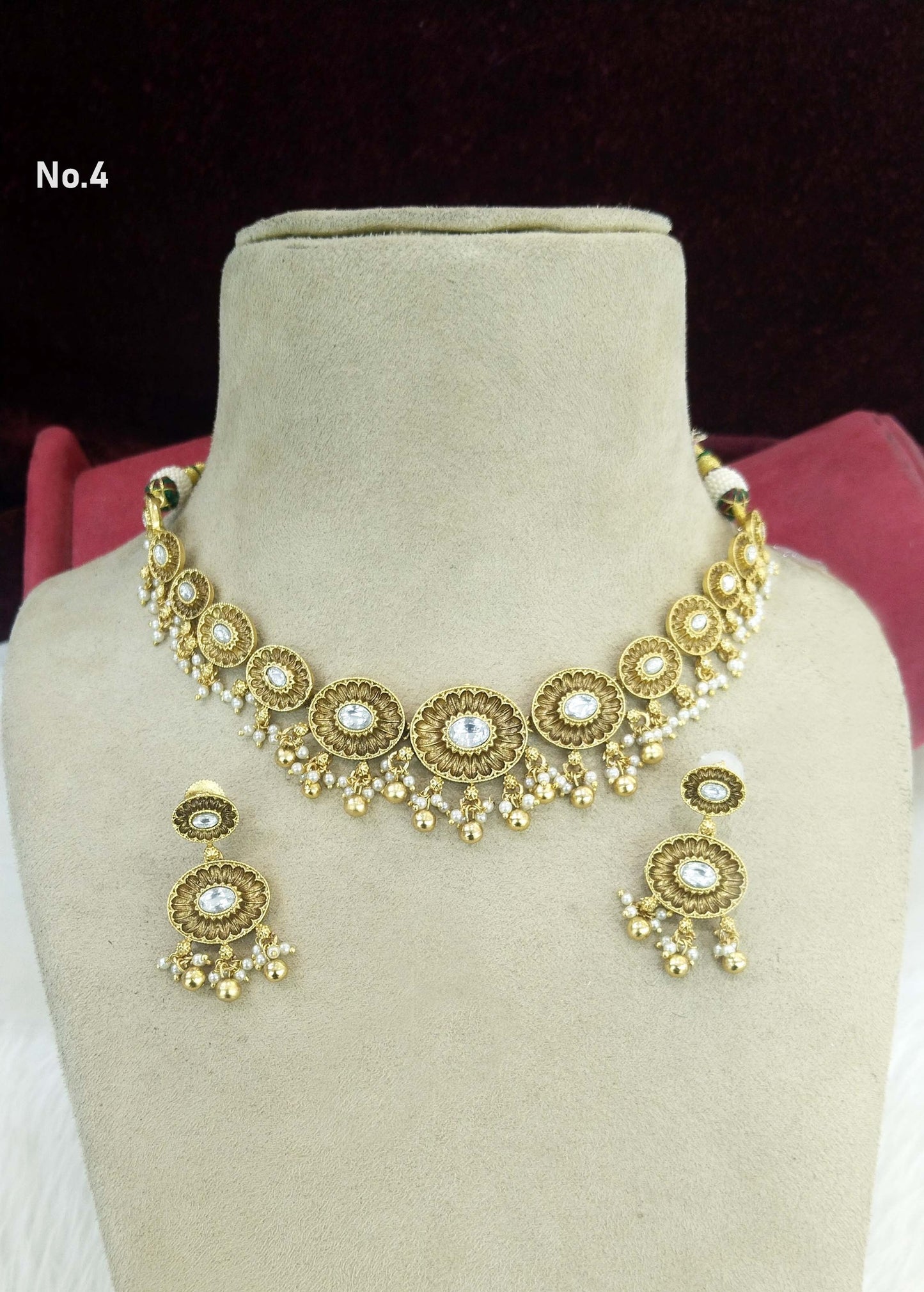 Gold Necklace Jewellery Set/ gold polki necklace set Indian global Jewellery