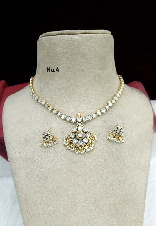 Gold necklace Set/ gold polki necklace set Indian global Jewellery