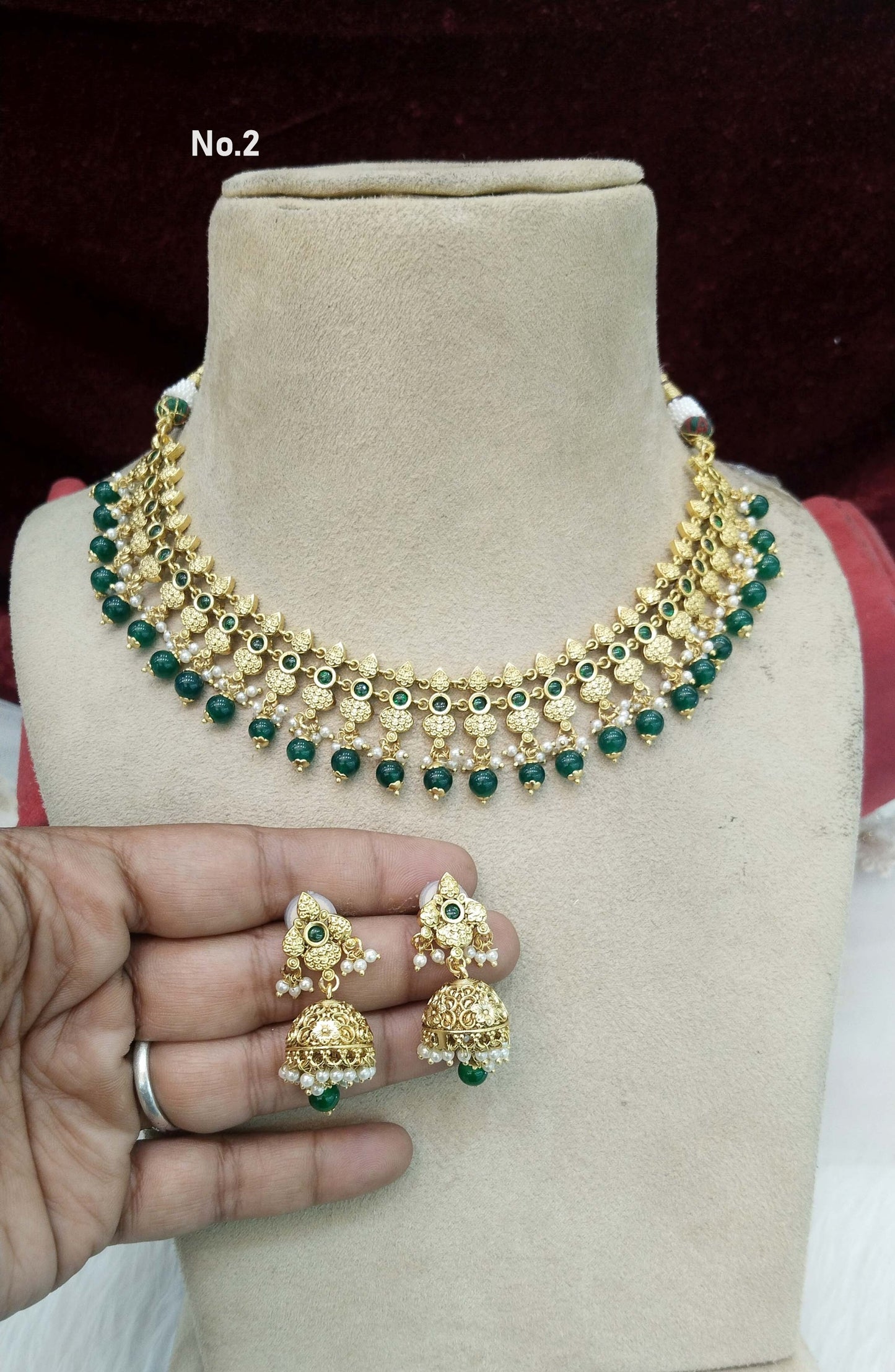 Gold Necklace Jewellery Set/ gold polki necklace set Indian global Jewellery
