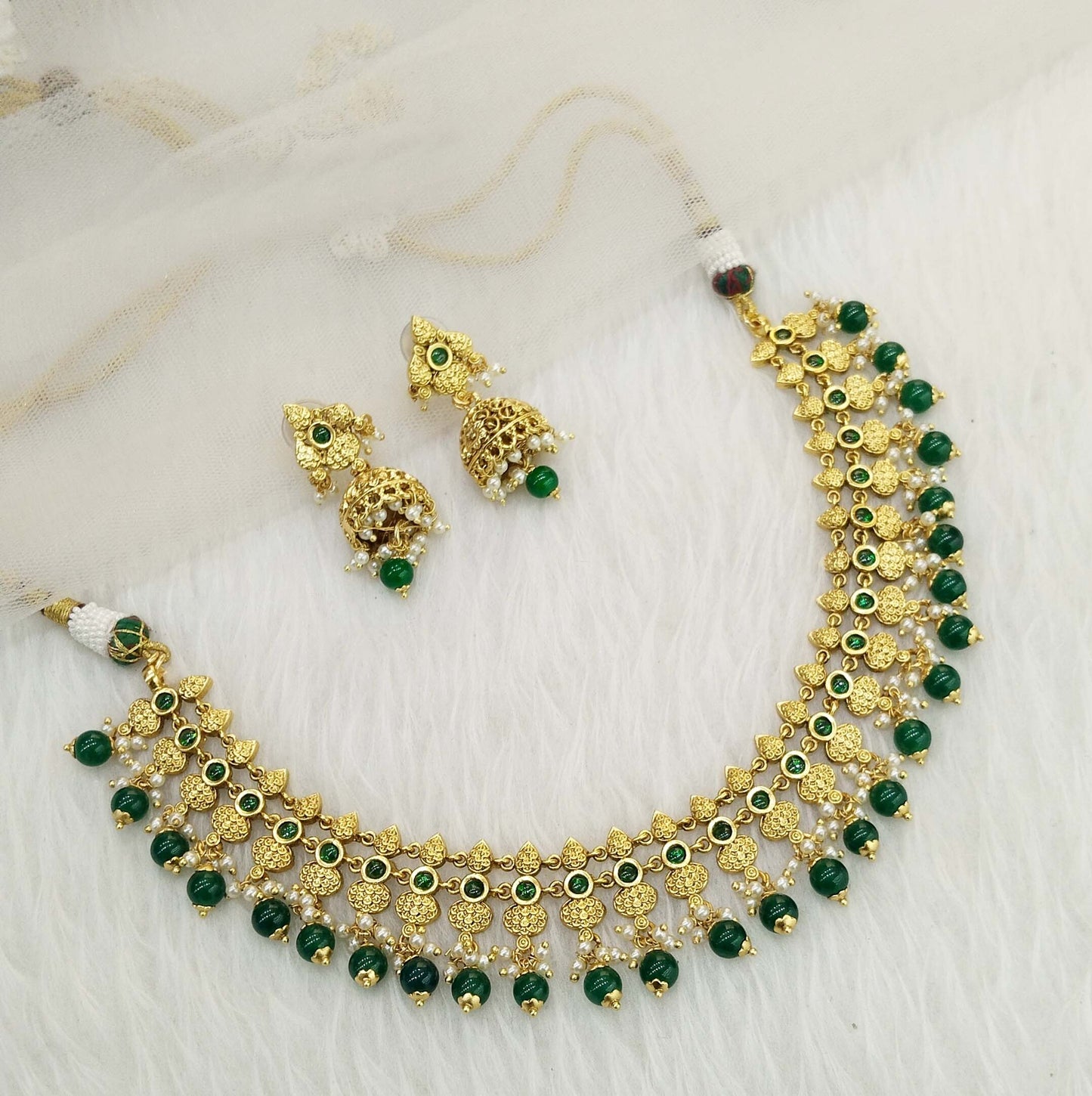 Gold Necklace Jewellery Set/ gold polki necklace set Indian global Jewellery