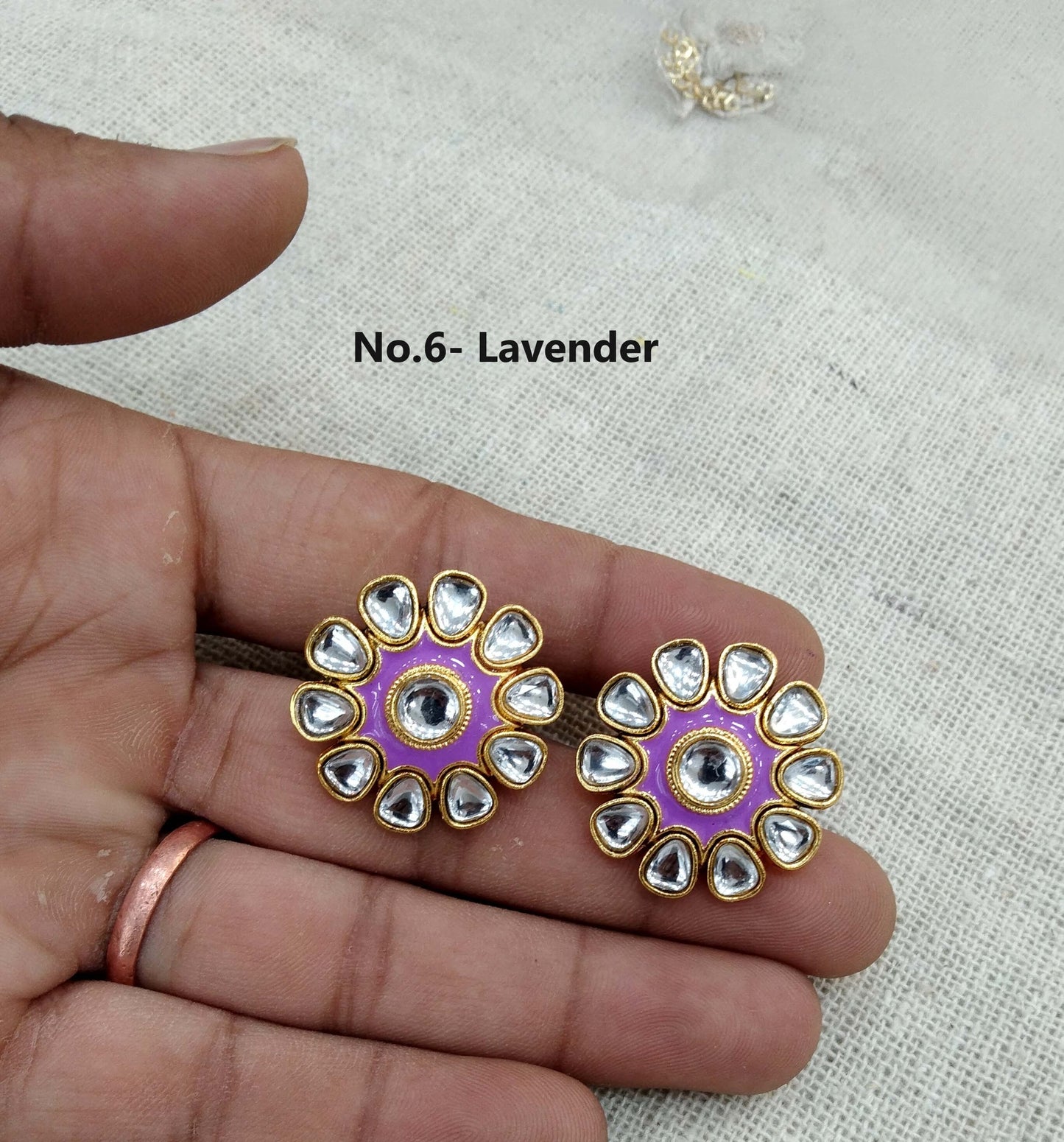 Stud Earrings Indian Jewellrry/Indian Stud Earrings/Gold white stud earrings/Indian Tops Earrings  Jewellery/Bollywood stud earrings