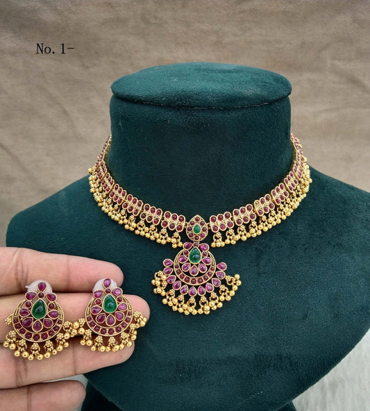 gold necklace Set/ gold polki necklace Indian drive Jewellery