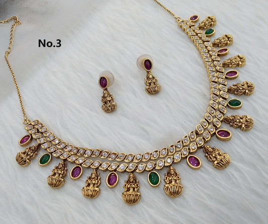 Gold necklace Jewellery Set/ gold polki necklace Indian drive Jewellery