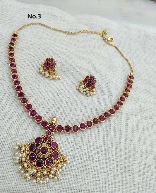 Gold Necklace Jewellery Set/ gold polki necklace Indian drive Jewellery