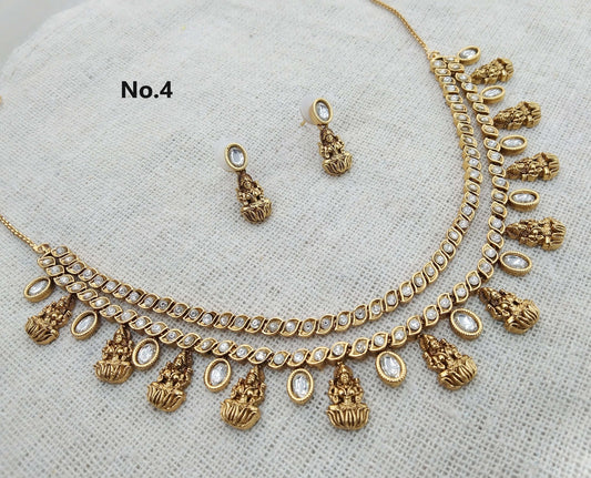 Gold necklace Jewellery Set/ gold polki necklace Indian drive Jewellery