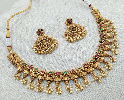 Gold necklace Jewellery Set/ gold polki necklace Indian drive Jewellery