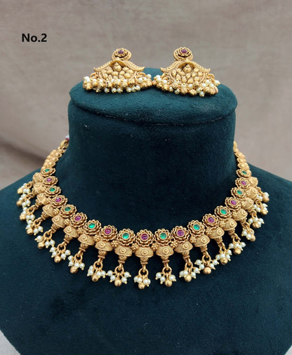 Gold necklace Jewellery Set/ gold polki necklace Indian drive Jewellery