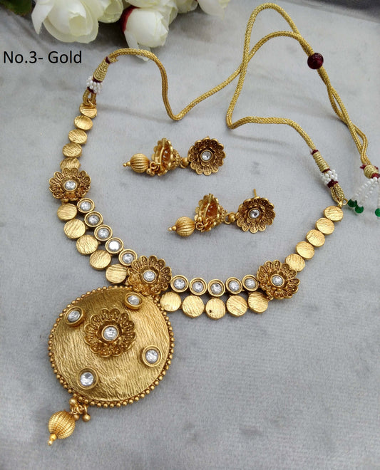 Gold necklace Set/ gold polki necklace Indian Brazil Jewellery