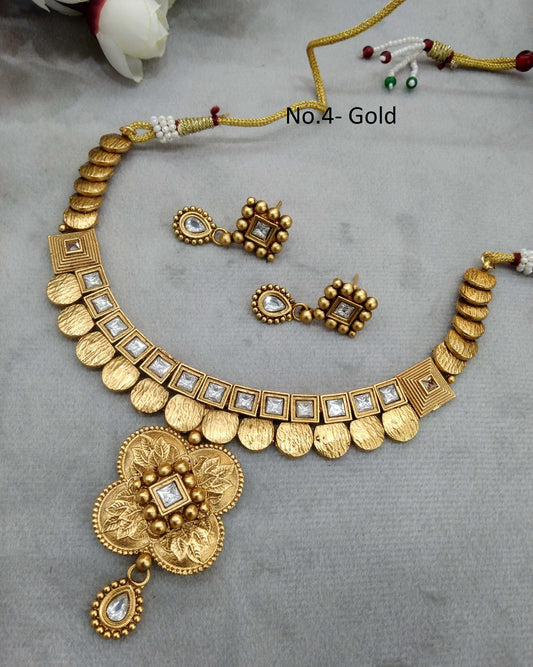 Gold necklace Set/ gold polki necklace Indian Brazil Jewellery