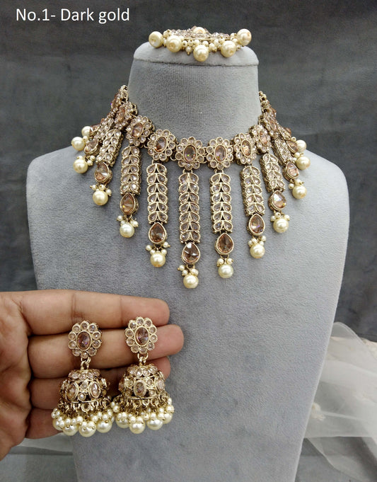 Dark gold  necklace Set/ dark gold  Indian Bridal animal Jewellery