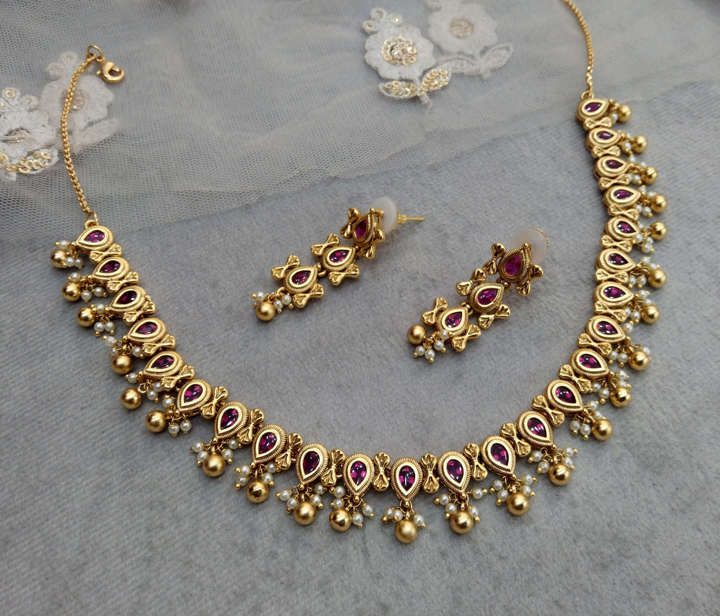 Gold necklace Set/ gold polki necklace Indian globalJewellery