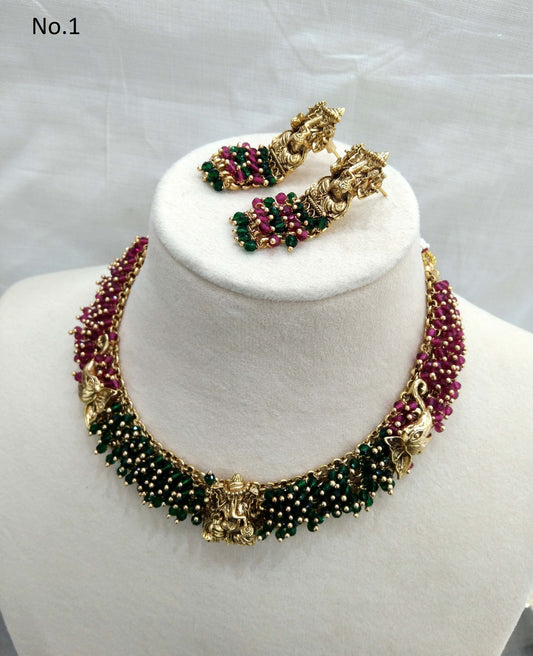 Gold necklace Set/ gold polki necklace Indian globalJewellery