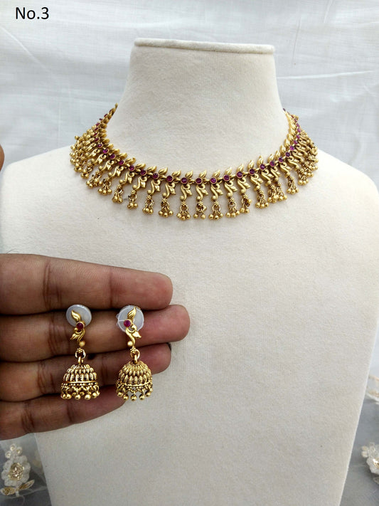 Gold necklace Set/ gold polki necklace Indian globalJewellery