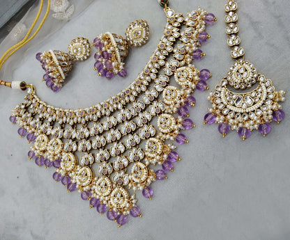 Lavender kundan Necklace Indian Jewellery timi sets