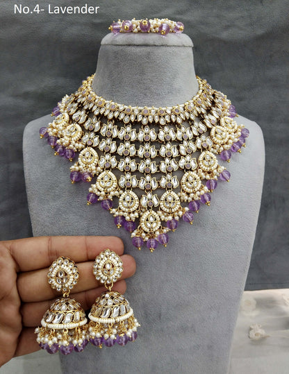 Lavender kundan Necklace Indian Jewellery timi sets