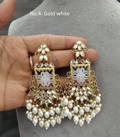 Indian Kundan Earrings Jewellery/mirror Kundan Earrings/ bollywood Earrings arzu Set