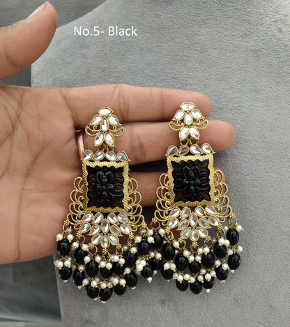 Indian Kundan Earrings Jewellery/mirror Kundan Earrings/ bollywood Earrings arzu Set