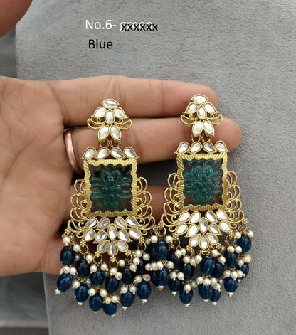 Indian Kundan Earrings Jewellery/mirror Kundan Earrings/ bollywood Earrings arzu Set