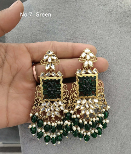 Indian Kundan Earrings Jewellery/mirror Kundan Earrings/ bollywood Earrings arzu Set