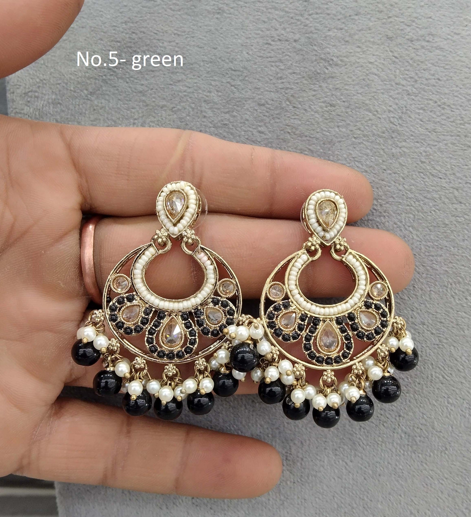 New Black Polish Barrel Pinjra Pattern Indian Jhumka Earrings | Glam  Junction