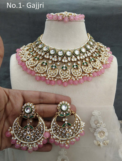 Gold Gajjri Kundan Necklace Set/ Gold kundan Indian jewellery kundan kivi sets