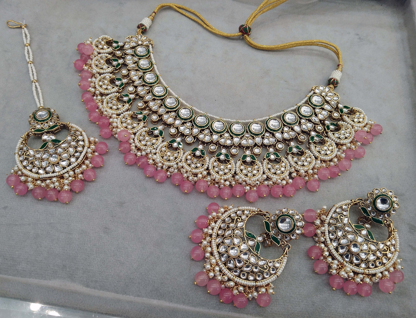 Gold Gajjri Kundan Necklace Set/ Gold kundan Indian jewellery kundan kivi sets