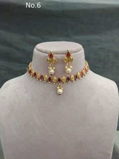 Gold polki necklace set Indian challa Jewellery