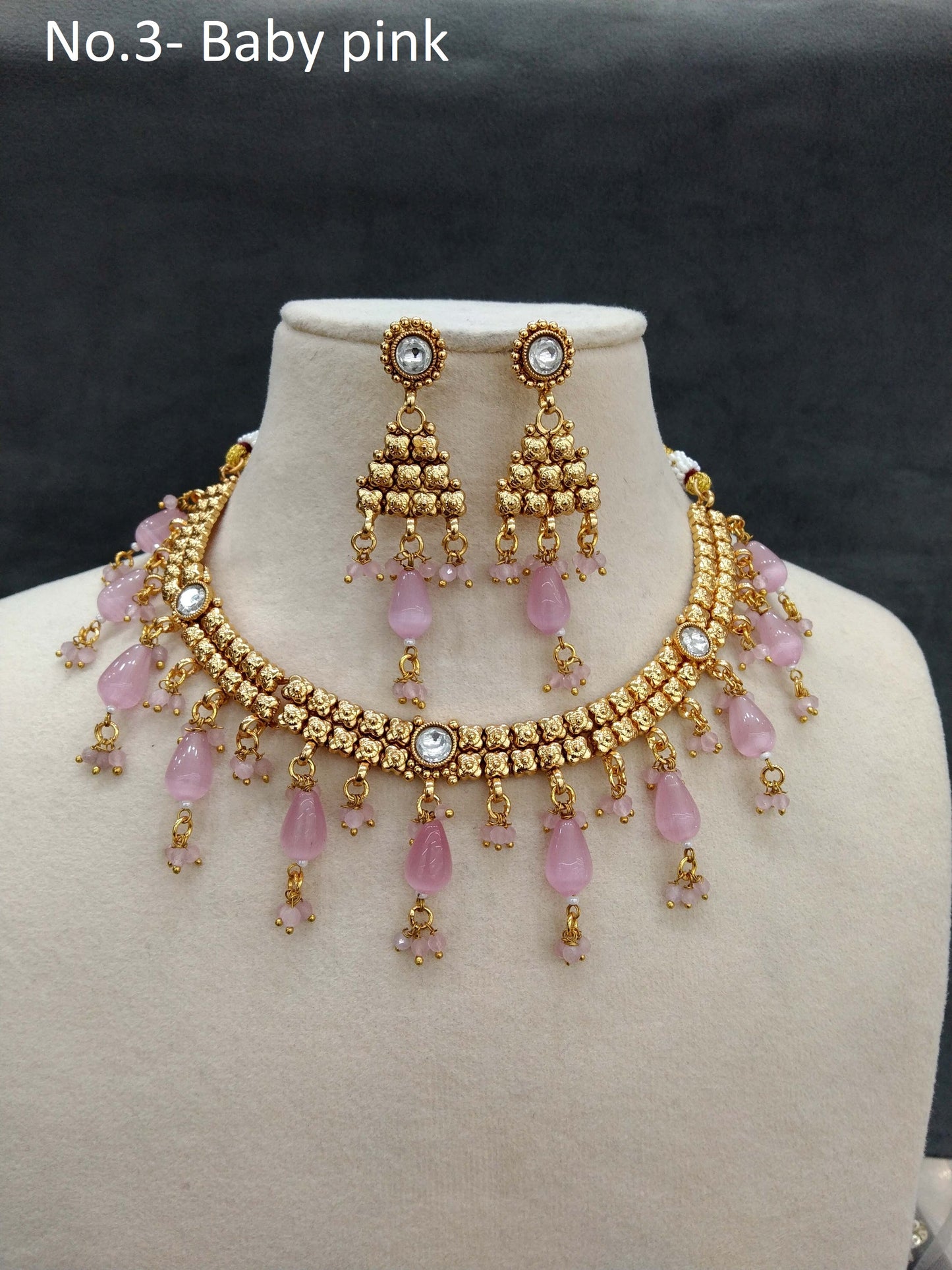 Gold pinki polki necklace Jewellery Indian punjabi birpal Jewellery