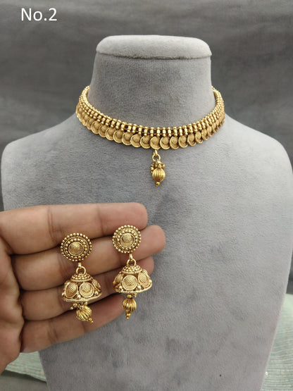 Gold polki Necklace set Indian siva Jewellery