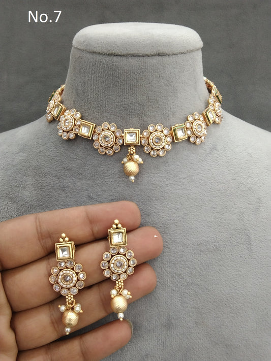 Gold polki necklace set Indian siva Jewellery