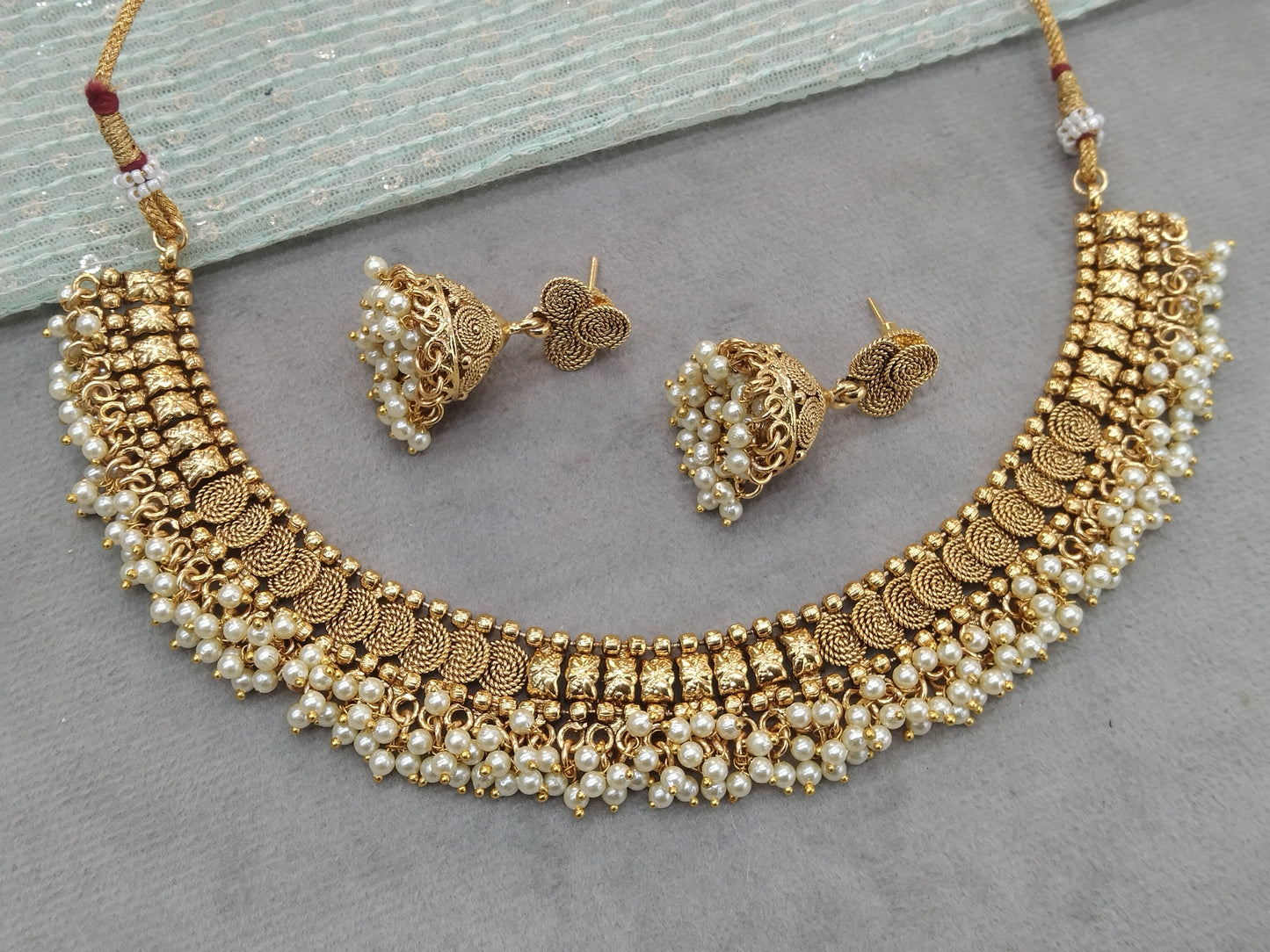 Gold polki Necklace set Indian siva Jewellery