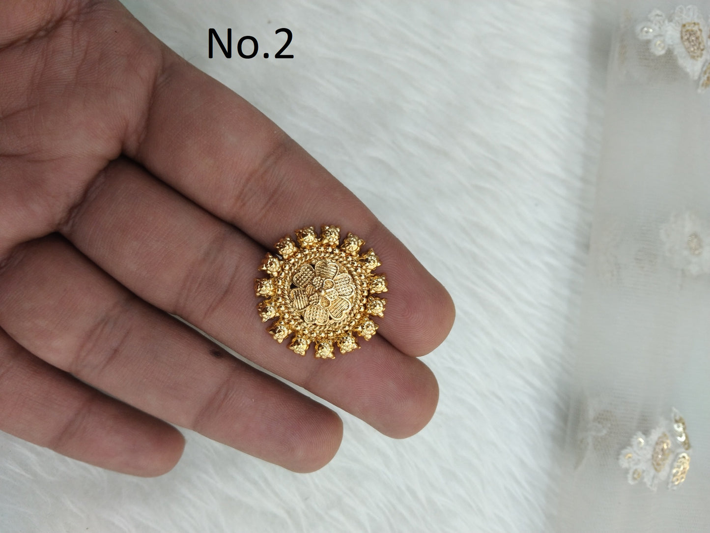 Indian Ring /Adjustable gold finish Finger rings round bridal cocktail ring delvi hand accessory